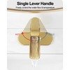 HOIGY Waterfall Faucet, Brass Gold Bathroom Faucet 1 Hole, 1