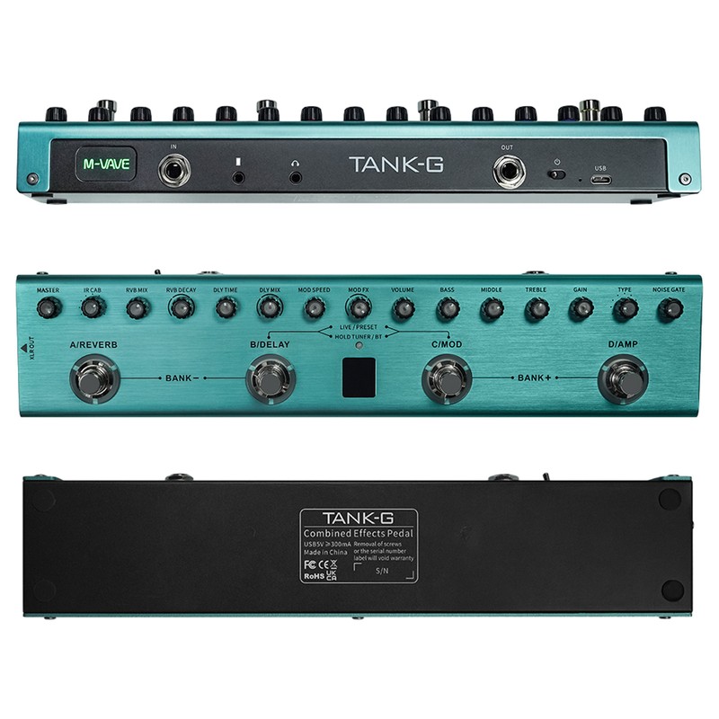 Guitar Multi Effects Pedal 3 Band Equalizers XLR Balanced Output