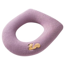 Kingshion Soft Toilet Seat Cover, Plush & Thick Fabric Toilet Seat Warmer for Round & Elongated, Reusable, Machine-Washable, Easy Installation, Fits All Oval Toilet Seats, 14 X 17 Inshes, Pink