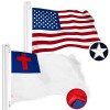 G128 Combo: American USA Flag & Christian Flag 3x5 Ft,