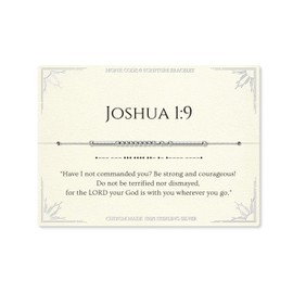 Sterling Silver Christian Bracelets for Women | Joshua 1:9 Bible Verse Morse Code | S925 Bracelets Inspirational Gifts for Women