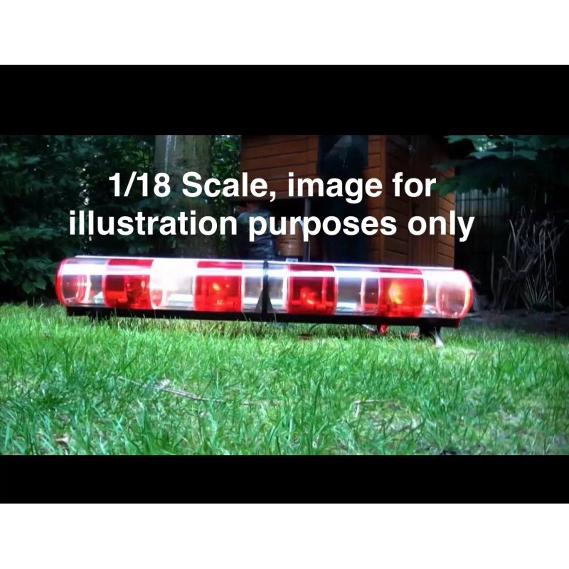 LED Ready Lightbar 1/18 LED Ready AeroDynic Lightbar Alternating Clear