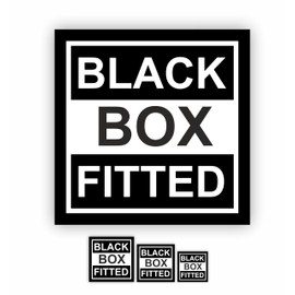 INKati Black Box Fitted Signage for Vehicles 3-Pack in Mixed Sizes (Style A) / Black Box Sticker for Cars and Vans/Black Box Car Sticker/Black Box Fitted Car Bumper Sticker/Large Medium Small