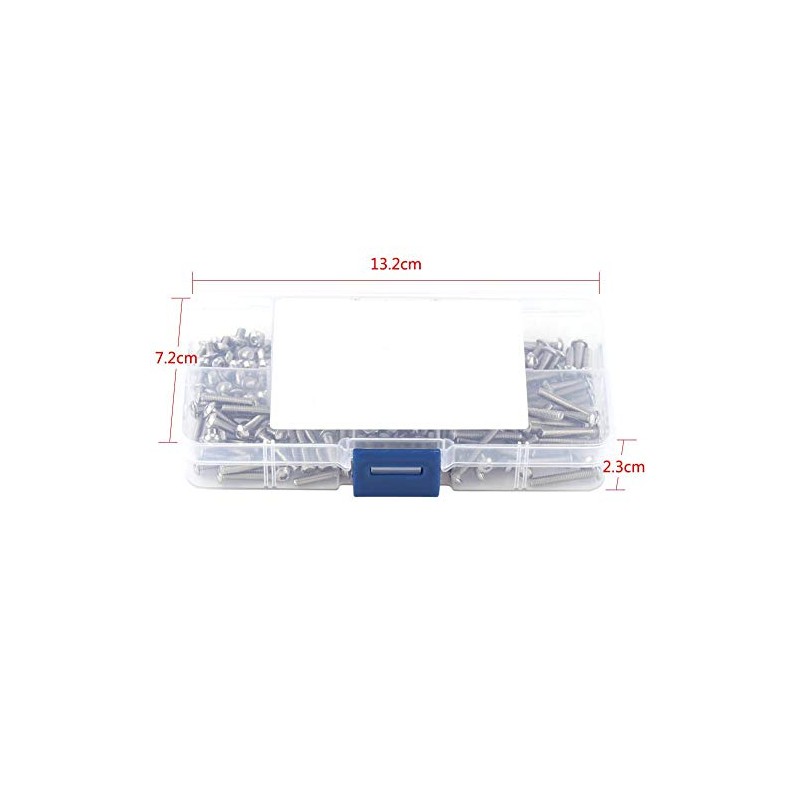 230 unids Tornillos y Tuercas Set M3 Metric Acero Inoxidable