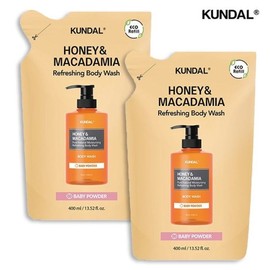 Kundal Honey Macadamia Body Wash Refill Pack 400ml x 2 (Select Scent) / 쿤달 허니마카다미아 바디워시 리필팩 400ml 2개 (향 선택)
