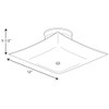 Progress Lighting P4961-30 Square Glass Close-to-Ceiling, 12-Inch Diameter x 5-1/2-Inch