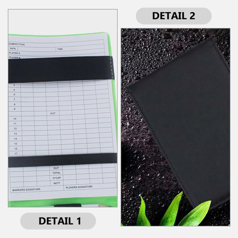 Baluue 1set Golf Scorecards Holder Pu Leather Golf Scoring Book
