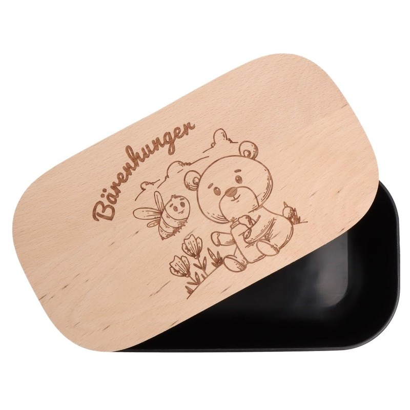 Spruchreif Lunch box with engraved breakfast board, plastic lunch box,