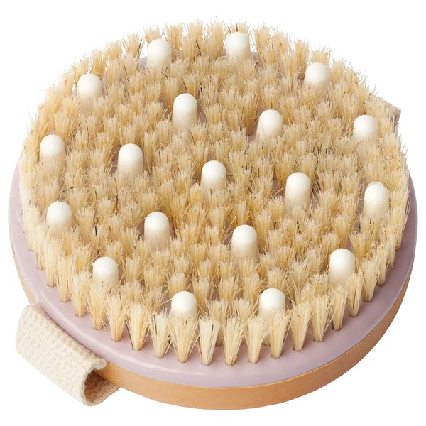 MainBasics Dry Body Brush Exfoliating Body Scrubber - Boar Bristles & Massage Nodules for Dry Skin, Blood Circulation, Cellulite Treatment, and Lymphatic Drainage
