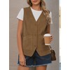 Dokotoo Womens Corduroy Vests Military Outerwear 2025 Summer Spring Button-Down