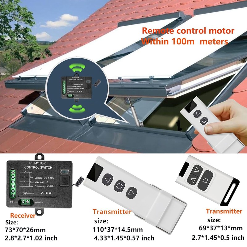 Forward Reverse Remote Control Switch,DC7V-48V 10A Switch,Linear Actuator 12V Remote