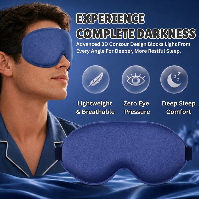 iMate 3D Blackout Eye Mask for Sleeping, Contoured Light Blocking