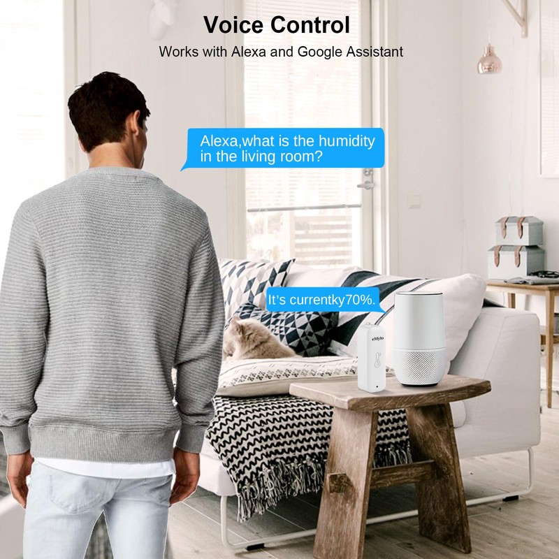 eMylo Zigbee Temperature Sensor, Tuya Smart Humidity Meter with Intelligent