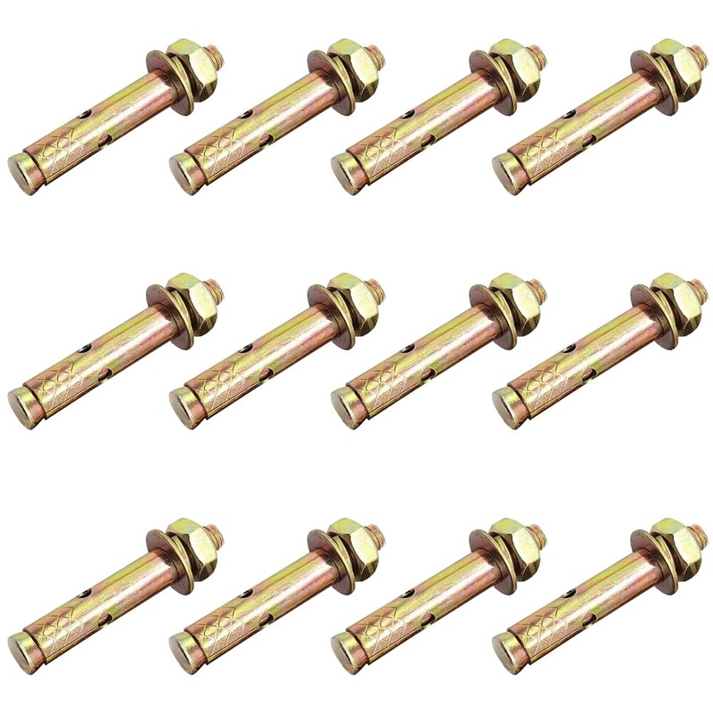 12 PCS M8*60mm Expansion Bolts,Hex Bolt Sleeve,Concrete Anchor (M8*60mm, 12)