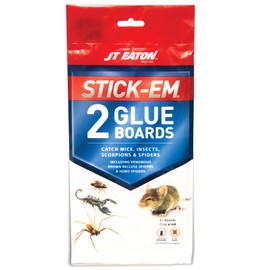 JT Eaton 198 Stick-Em® Mouse & Insect Glue Trap, 2-Pack, Non-Poisonous, Indoor/Outdoor Use