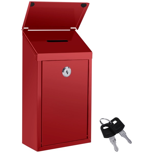 Metal Donation Box Suggestion Box with Slot and Lock Waterproof