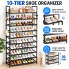 10-Tier Tall Shoe Rack for Entryway & Closet – Large-Capacity