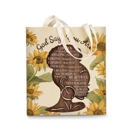 AUSVKAI Canvas Tote Bag Aesthetic for Women, Cute Good Says You Are Black Reusable Cloth Cotton Bags for Shopping College Beach Trendy Gifts