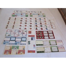 Stickers,Holiday Gift Package Label (Set of 115) Various Holiday Designs and Sizes with Message Reading:: [to: from:]