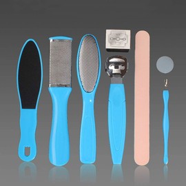 VOANZO 3 Set 8-in-1 Foot File Grinding Stone Foot Scraper Peeling Pedicure Tool