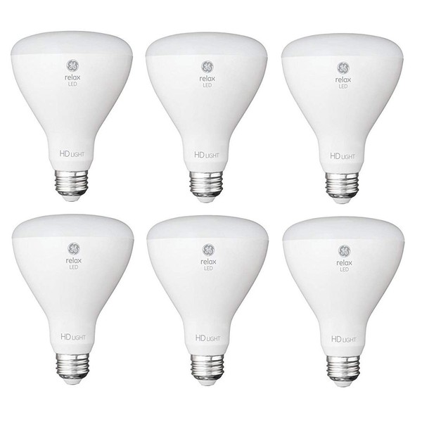 GE Relax 6-Pack 65 W Equivalent Dimmable Soft White Br30 LED Light Fixture Light Bulb