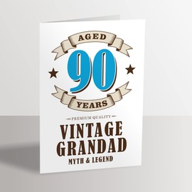 90th Birthday Card for Vintage Grandad Aged 90 Years