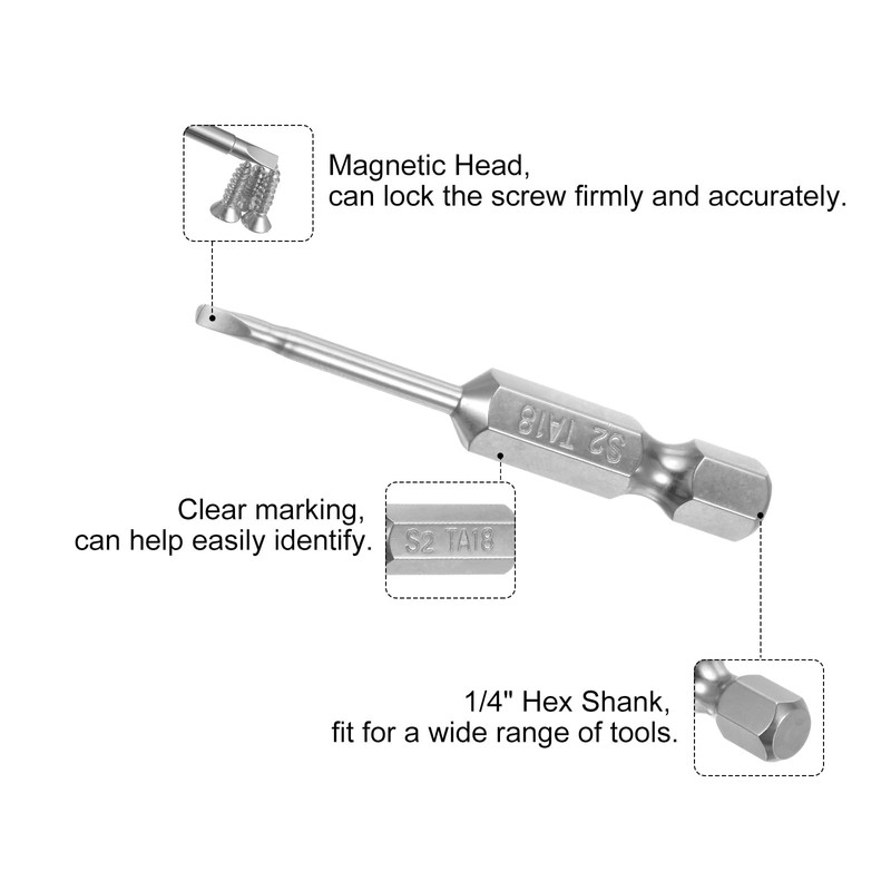 sourcing map 6pcs Magnetic Triangle Screwdriver Bits TA18 TA20 TA23