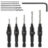 Saipor 5pcs Wood Countersink Drill Bit Set Hex Shank Quick