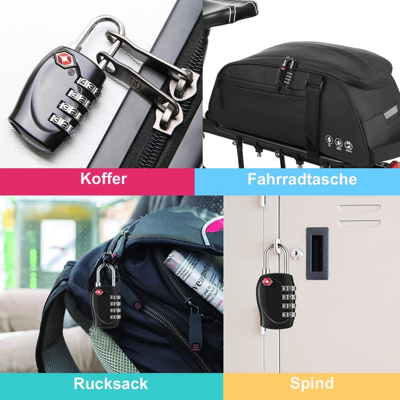 ZHEGE TSA Suitcase Lock, Combination Lock 4 Digit for Suitcase,