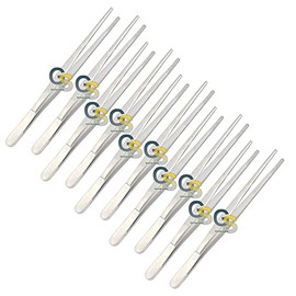 G.S 10 PCS DRESSING THUMB FORCEPS 6 INCH TISSUE TWEEZER 2CM SERRATED TIP STAINLESS STEEL INSTRUMENTS By G.S ONLINE STORE
