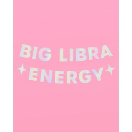 xo, Fetti Big Libra Energy Birthday Party Iridescent Foil Banner - 5 Ft. | Zodiac Libra, Horoscope, Astrology Bday Party Decorations Gift