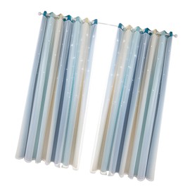 2pc Curtain Simple Gradient Hollow-out Star Pattern Double Layer Blackout Bedroom Living Room Insulation Curtain
