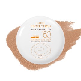 AVENE, Protector solar compacto mineral con color tono arena, alta protección FPS 50+, cobertura unificadora, para piel sensible, 10g
