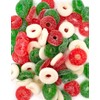 SweetGourmet Gummy Christmas Wreath Candy, 1 Pound Bag, Cherry, Strawberry-Banana