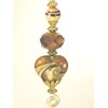 Gold Heart with Copper Bronze Glass Ceiling Fan Pull Chain