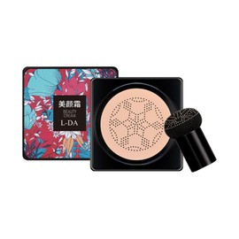 TENOL Mushroom Head Air Cushion Face Makeup Foundation Moisturizing Even Skin Tone Easy to Apply Brightening BB Cream Concealer, White