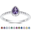 February Birthstone Stackable Rings for Women Girls Sterling Silver Stacking