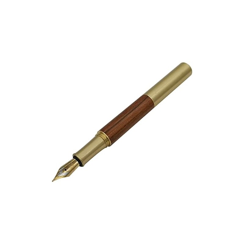 Pluma estilográfica de madera de latón hecho a mano con