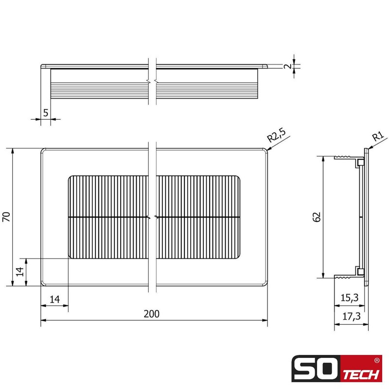 SOTECH 1 x Toledo cable passage made of aluminium in