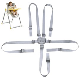 ZEPIQOR 1 x 5-point safety belt, high chair, multifunctional child safety belt, high chair strap for buggy, child seat, pram and high chair, high chair strap for high chair, grey