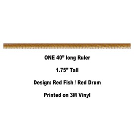 Real Sticky Redfish Ruler Sticker Measuring Tape Measure Fishing Boat Red Drum Fish Decal