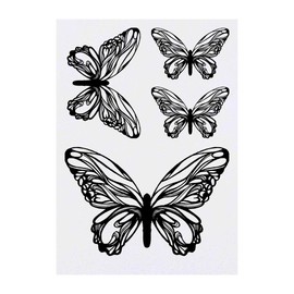 4 x 'Butterfly' Temporary Tattoos - Water Resistant, Skin-Safe, Non-Toxic Transfers, Mixed Sizes (TO00000969)