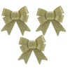 Christmas ConceptsÂ® Pack Of 3-10cm Luxury Christmas Bows - Christmas Accessories - Tree Decorations (Gold Glitter)