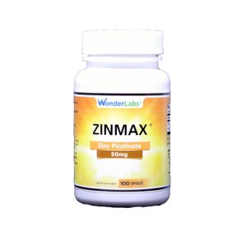 Wonder Laboratories Wonder Laboratories Zinc Picolinate 50 mg | Zinmax™ Top Form of Zinc in Terms of Absorption for Immune Support, 100 Capsules