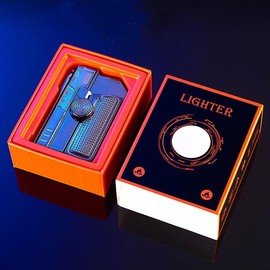 Windproof Torch Lighter Refillable Foldable Rotatable Lighter For Daily Use & Cooking (Gas Not Included) wind  proof  lighter Steel Portable:_Black