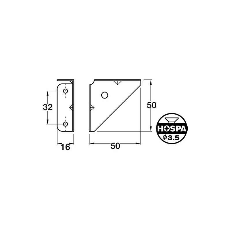 Pack of 4 Zinc plated Corner Brace Plate Gusset 50mm