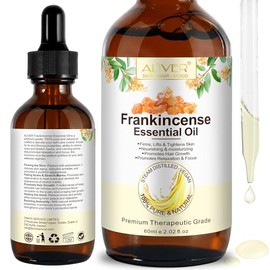 Frankincense Essential Oil 60Ml, 100% Pure and Natural Frankincense Oil, Suitable for Aromatherapy, Massage, Skin Care, Soothes The Mind and Body, Stress Relief