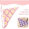 2PCS Crochet Head Scarf Cute Flowers Hairbands Floral Headwrap Knitted
