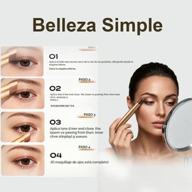 Sombra de Ojos en Barra de 3 Colores, Lápiz de Maquillaje en Crema Resistente al Agua y de Larga Duración, Acabado Mate y Brillante para Looks Diurnos y Nocturnos