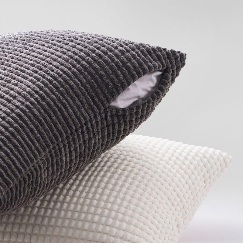 Topfinel 45 45 Gray 4 Pcs Set Corduroy Gradient Cushion